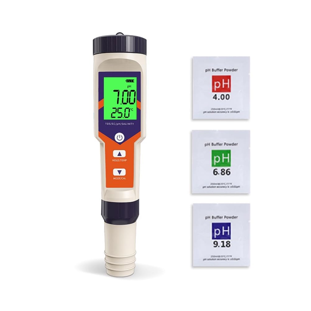 Jnchdghwa As Shown Digital For Spa Pool Aquarium For Spa Swimming Pools Tds Ec Ph Salinity Temperature Meter 5-In-1 Water Quality Tester Monitor
