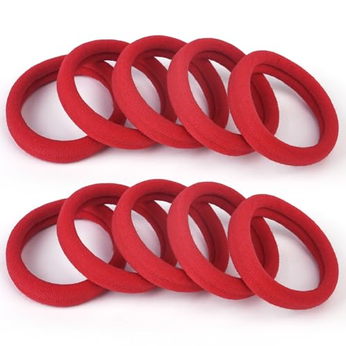 BAOLI Red Seamless Hair Ties, Stretchy, Soft, No Damage, 2 In, 100PCS