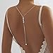 Rhinestone Back Chain Necklace Bridal Wedding Backdrop Body Jewelry for Women Summer Body Chain Necklace Shoulder Back Chain