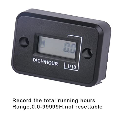 Digital RPM Meter Tach Hour Meter Tachometer Used for Small Gasoline Engines Chainsaw Lawn Mower Generator Motorcycle ATV Marine Snowmobile(1P1R)