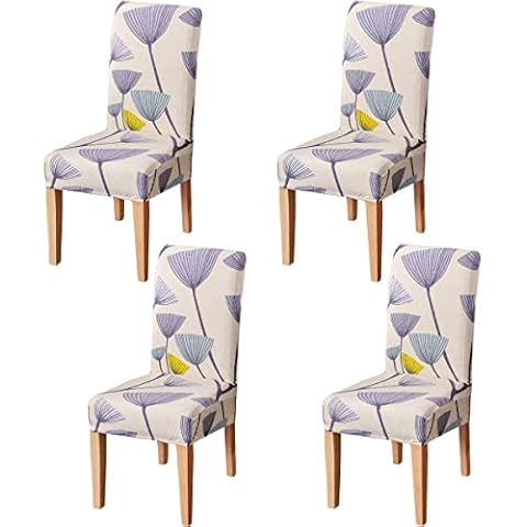 HZDHCLH Chair Covers Slipcovers 4/6 PCs Stretch Removable Washable Short Dining Chair Protector Cover Seat for Hotel,Dining Room,Ceremony (dandelion, 4 PCS) Cover