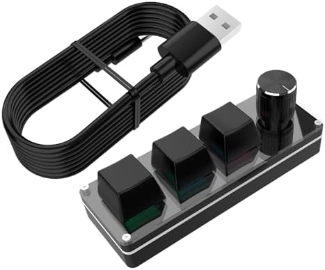 Deck programmabile - Silent Mechanical Control Pad, 1 pezzo tastiera macro personalizzata con rotante, hotswap hardware, gadget, stazione tattile per editing e flusso di lavoro rapido