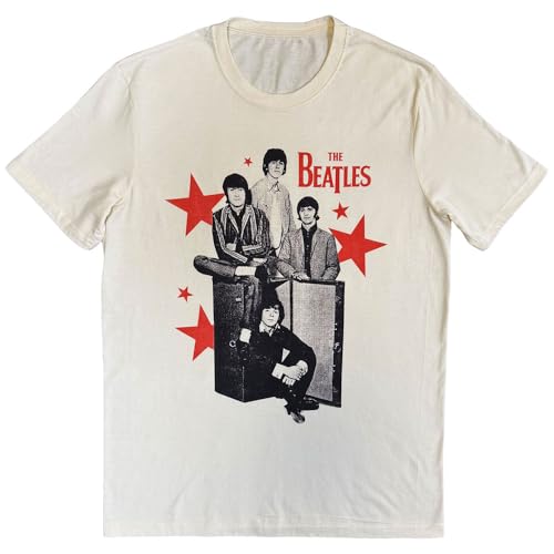 T-shirt The Beatles Rouge Stars au design étoilé iconique et durable