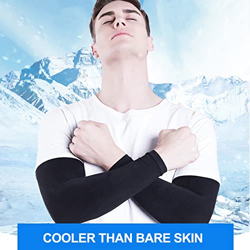 Dzhjkio 4 Pair Uv Protection Arm Sleeves For Men & Women(Black) #TOP3