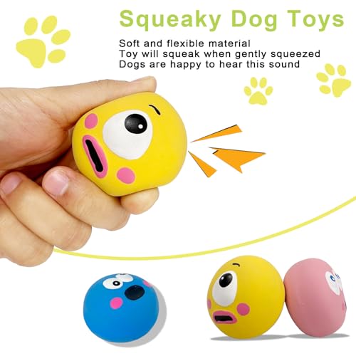 MUSTIGER Brinquedo de látex para cães pequenos, pacote com 3, brinquedos macios para filhotes de emo