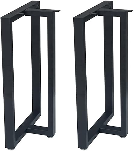 MDEPYCO 2 Pack Industrial Rustic Furniture Legs 28” H x 17.7” W Decory T Shape Table Legs,Heavy Duty Metal Desk Legs,Dining Table Legs, DIY Brackets Bench Legs(Only Legs Without Board, Black)