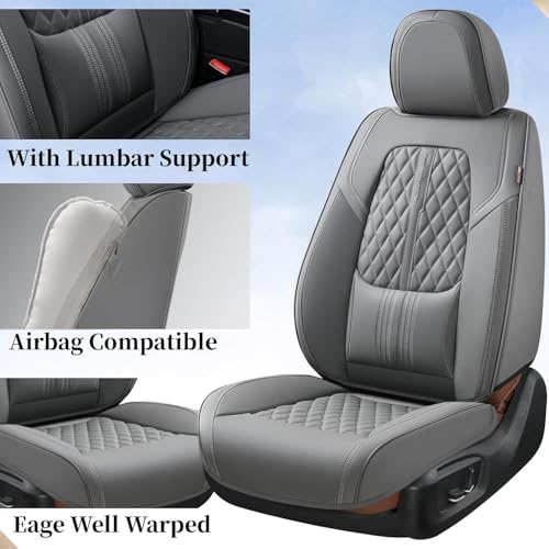 Image of Coverado Car Seat Covers, Car Seat Covers Front Seats, 2-Pack Front Seat Cover, Nappa Leather Waterproof Seat Covers, Car Seat Protectors, Automotive Seat Covers Universal Fit for Most Vehicles