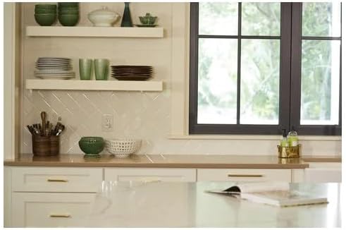 3x6 Almond 0135 Glossy Finish Ceramic Subway Tile Shower Walls Backsplash Made in USA (100)
