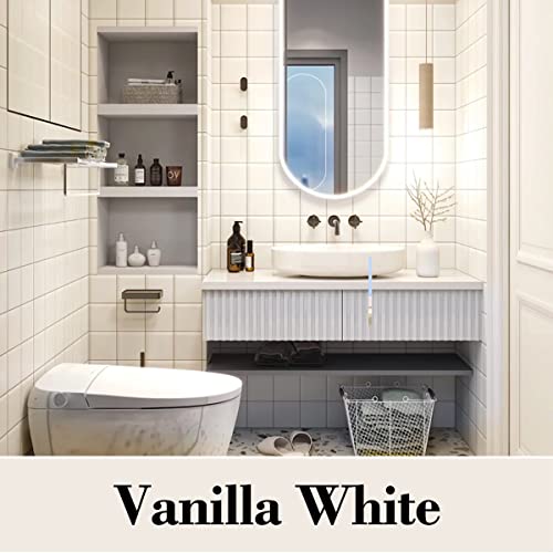 DWIL Tub and Tile Refinishing Kit - Low Odor DIY Sink Bathtub Countertop Repair White Coating, Easy Cover Application, Refacing Bathroom Kitchen, Bathtub kit with tools, Semi-Gloss Vanilla White