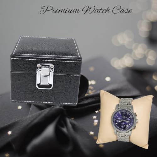 Image of ZAFCO Watch Box Organizer for Men and Women Single Slot Premium Luxury PU Leather Watch Display Case Portable for Travelling Gift Bracelet Jewellery Box Black