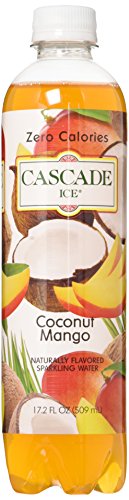 Cascade Ice Zero Cal Sparkling Water, Coconut Mango, 17.2 Fluid Ounce (Pack of 12)