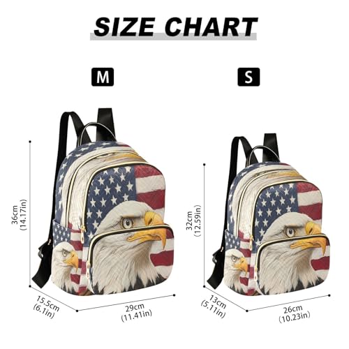 Image of ALAZA Funny Star American Flag Striped Women Backpack Purse Ladies Fashion Shoulder Bag Daypack Travel Bag 7.5L