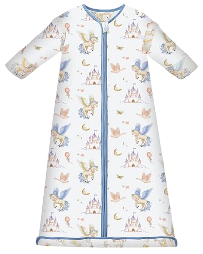 Chilsuessy Baby Sleeping Bag 3.5 Tog Winter Sleeping Sack Wearable Blanket Kids,Adjustable Length,Removable Sleeves,Toddler Sleeping Bag for Boys Girls, 3.5 Tog/Beautiful castle, 120cm/3-6 Years