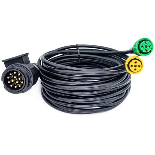 AOJO 13 Polige Anhänger Kabel Satz mit 13 Pin Stecker 5-poliges Bajonettstecker -Vorverkabelt für 12 V 24 V Rückleuchten bei KFZ LKW NFZ