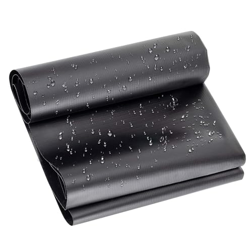 Revestimiento de estanque negro resistente de polietileno de alta densidad flexible para estanques koi y jardines acuáticos, revestimiento preformado para estanques de peces grandes (3 x 12 m)