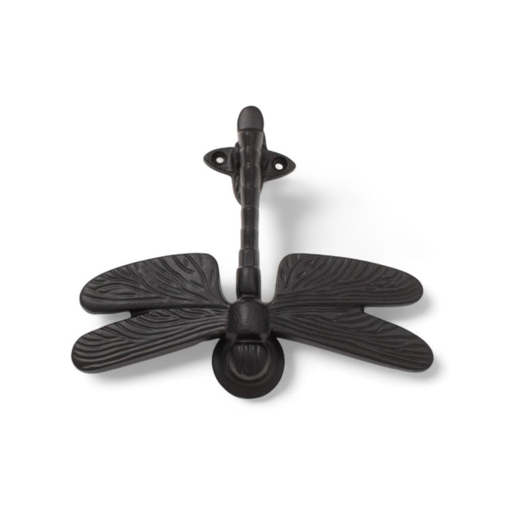 Black Cast Iron Dragonfly Door Knocker Solid Quality Front Back Entrance AB Hardware