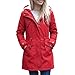 YYNUDA Wintermantel Damen Warm Gefüttert Winter Parka Mittellang Winterjacke Winterparka mit Fellkapuze Dicke Coat Große Größen #337 Rot XL