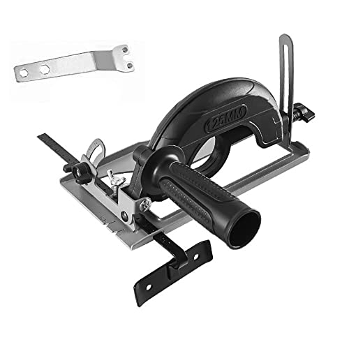 LANRU 0-45° Angle Adjustable 0-40mm Cutting Depth Adjustment Positioning Bracket Angle Grinder Retrofit Cutting Machine Slotting Base for 100-125MM Angle Grinder