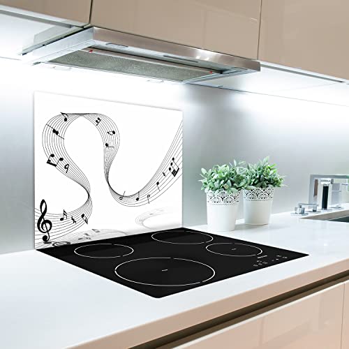 Cuisine en verre dur protège-plaque 60x52 cm Decormat Notes - 4