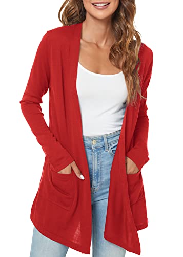 Urban CoCo Women's Long Sleeve Open Front Lightweight Cardigan Sweaters with Pockets2