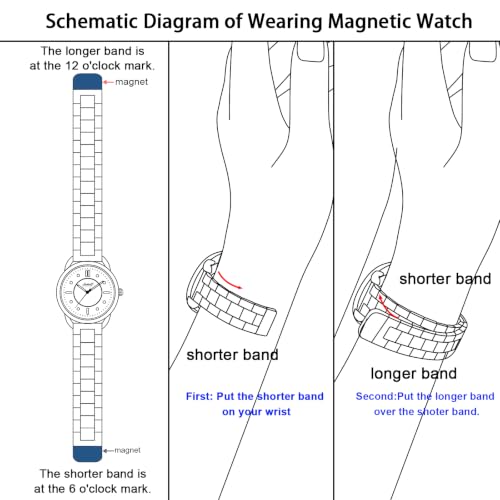Image of Letoff Vintage Mature Women Watch, Sophisticated Ladies Wrist Watch, Magnetic Strap, Stainless Steel 3ATM Waterproof Quartz Analog Watch