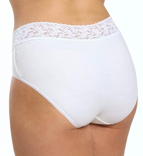 Hanky Panky Women's Plus Size Organic Cotton Signature Lace French Brief Black Briefs 2X (20W-22W) #TOP3