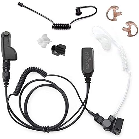 Radio Earpiece for Motorola APX Series, EP1334QR-PTT Quick Release Hawk Lapel Mic, Police Surveillance Headset, Includes Exclusive Accessory Pack Cover