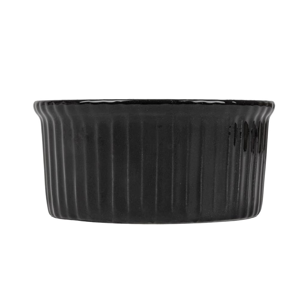 12 unités - Ramequins 120 ml Ø 7,8 x 3,7 cm, noir porcelaine