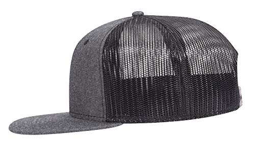 Otto Snap 6 Panel Pro Style algodão mistura cambraia boné snapback, Preto, One Size