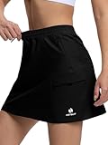 HOTSUIT Cargo Skirts for Women with UPF 50+ Hiking Skort with Bike Shorts for Travel Tennis Skirt, Black, M