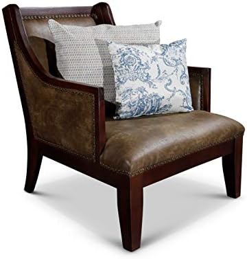 DTY Indoor Living Breckenridge Leather Accent Chair, Rustic Brown