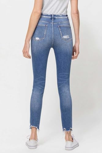 Flying Monkey - High Rise Ankle Step Hem Skinny Jeans - F47504