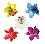 YSSZAM 5Pcs Hawaiian Flower Hair Clip for Women Girls Fashion Bohemian Flowers Hair Accessory for Dancer Bridal Wedding Beach Party