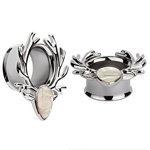Huacan Flesh Tunnel Set 10mm Anhänger Ohr Piercing Plugs Wei