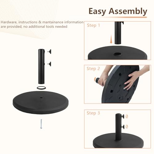 C-Hopetree 29 lb Heavy Duty Round Patio Base Stand for Outdoor Market Table Umbrella, Black by C-Hopetree - Used condition - Image 3