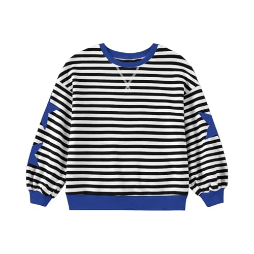 Oversized Sweatshirts For Teen Girls Fashion Crew Neck Cute Hoodies Striped Long Sleeve Pullover Sweatshirts Fall Tops3