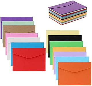 MXTIMWAN Mini Koperty  70 Kolorowych Kopert  Kolorowe Koperty w 14 Różnych Kolorach, 11,6 x 8,2 cm, Pomysł na Prezent, Majsterkowanie