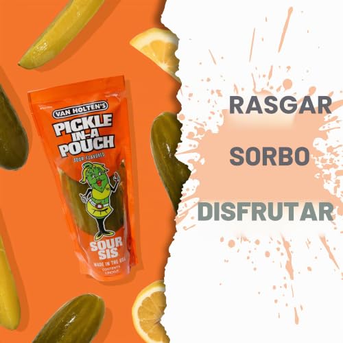Miniatura 4 de Van Holten S Sour Sis Pickle-In-A-Pouch, Bolsa De Aperitivos De Eneldo Ácido, Paquete De 6