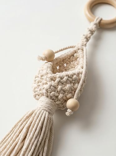 Image of JH Gallery Macrame Wall Hanging Planter, Boho Hanging Flower Pot Holder for Living Room, Bedroom and Office Decor, Decorative Flower Pot Holder for Indoor, Outdoor and Home Decor