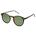 zeroUV Retro Horned Rim P3 Keyhole Round Horn Rimmed Sunglasses (Matte-Tortoise Green)