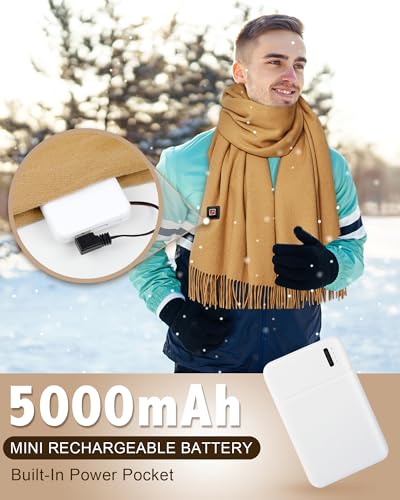 Hicdaw Heated Scarf for Women/Men with 5000mAh Battery - Rechargeable Neck Scarf with Warmer for Women/Men Neck Pain Relief2