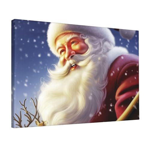 Impression sur toile du Père Noël 30,5x45,7 cm pour décoration murale