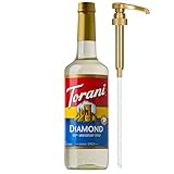 Torani Diamond Anniversary Syrup for Drinks, Bright & Crisp Bubbly Flavoring with Vanilla Notes, Glass Bottle with Pump Included, 25.4 Fl Oz