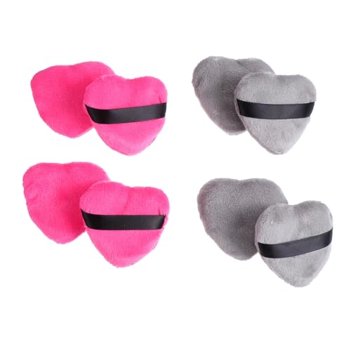 CALLARON Cosmetic 8 Pack Mini Heart Shape Makeup Powder Puff for Natural and Even Makeup Applicati