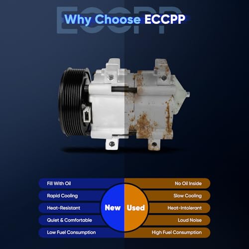 Image of ECCPP AC Compressor with Clutch for Ford for F-250 for F-350 7.3L 1990-1997 | for Ford for E-350 Econoline for F-59 Commercial Stripped Chassis 7.3L 1993-1997 AC Compressor Rapid Cooling