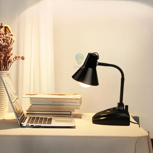 Image of LED Study Table Lamp with Adjustable Flexible Neck | Metal Desk Lamp for Reading, Study, Work from Home & Office Use | Eye Comfort Lighting for Students (Black)