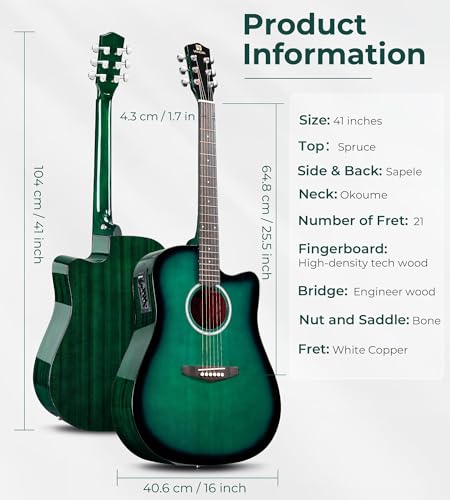 image for Vangoa Acoustic Electric Guitar Bundle for Beginner Teen Adult Full Si