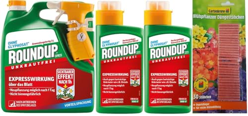 3l Roundup EXPRESS Sprühsystem + 2 X 400ml Roundup Express Konzentrat (Unkrautvernichter)