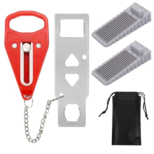 Portable Door Lock, Travel Door Lock for Hotel Rooms, Enhanced Security with Door Stopper and Storage Bag, Ideal for Solo Travelers, Students, and Safety-Conscious Households