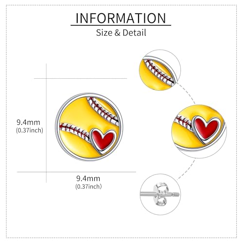 Softball/Baseball/Soccer Stud Earrings Sterling Silver Sport Jewelry for Women Sport Lovers4